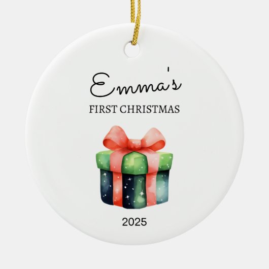 Gepersonaliseerde baby's eerste kerstcadeau, Cadea Keramisch Ornament (Voorkant)