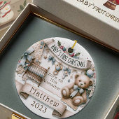 Gepersonaliseerde Baby's Eerste Kerstcadeau Orname Keramisch Ornament