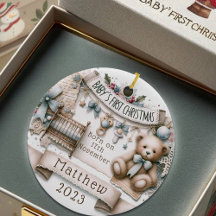 Gepersonaliseerde Baby's Eerste Kerstcadeau Orname