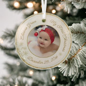 Gepersonaliseerde baby's eerste kerstfoto Glitter Glas Ornament