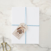 Gepersonaliseerde Baby's eerste kerstkonijn Cadeaulabel (Met Touw)