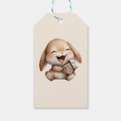 Gepersonaliseerde Baby's eerste kerstkonijn Cadeaulabel (Achterkant)