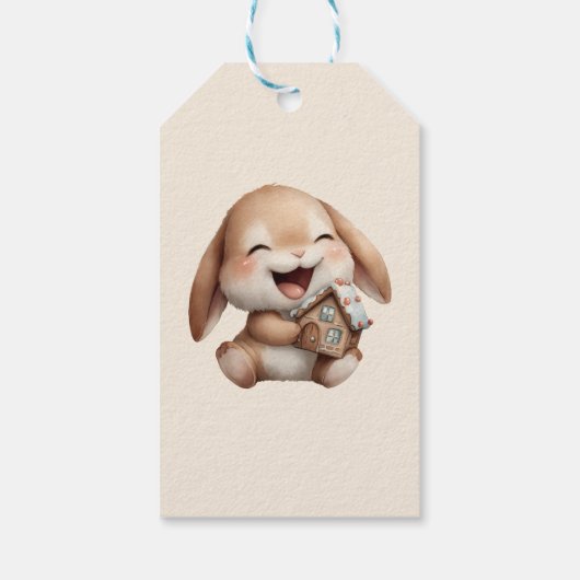 Gepersonaliseerde Baby's eerste kerstkonijn Cadeaulabel (Achterkant)