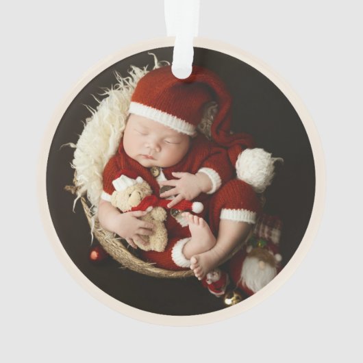 Gepersonaliseerde Baby's eerste kerstkonijn Ornament (achterkant)
