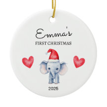 Gepersonaliseerde Baby's Eerste Kerstmis, Elephant