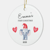 Gepersonaliseerde Baby's Eerste Kerstmis, Elephant Keramisch Ornament (Links)