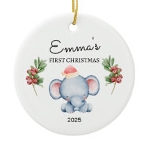 Gepersonaliseerde Baby's Eerste Kerstmis, Elephant