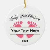 Gepersonaliseerde Baby's Eerste Kerstmis Keramisch Ornament (Voorkant)