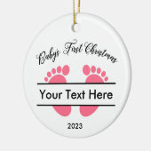 Gepersonaliseerde Baby's Eerste Kerstmis Keramisch Ornament (Links)