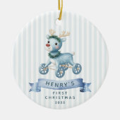 Gepersonaliseerde Baby's Eerste Kerstmis Keramisch Ornament (Voorkant)