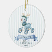 Gepersonaliseerde Baby's Eerste Kerstmis Keramisch Ornament (Links)