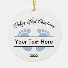 Gepersonaliseerde Baby's Eerste Kerstmis Keramisch Ornament