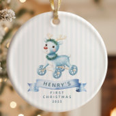 Gepersonaliseerde Baby's Eerste Kerstmis Keramisch Ornament