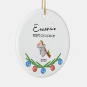 Gepersonaliseerde Baby's Eerste Kerstmis, Koala Gi Keramisch Ornament (Rechts)