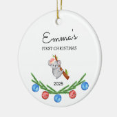 Gepersonaliseerde Baby's Eerste Kerstmis, Koala Gi Keramisch Ornament (Links)