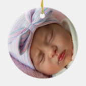 Gepersonaliseerde Baby's Eerste Kerstmis met Olifa Keramisch Ornament (Achterkant)
