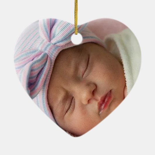 Gepersonaliseerde Baby's Eerste Kerstmis met Olifa Keramisch Ornament (Achterkant)