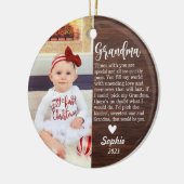 Gepersonaliseerde Baby's Eerste Kerstmis/Oma Keramisch Ornament (Links)