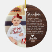 Gepersonaliseerde Baby's Eerste Kerstmis/Oma Keramisch Ornament (Achterkant)