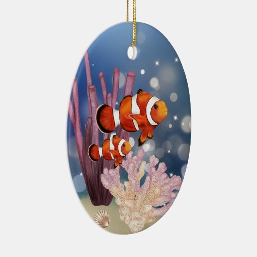 Gepersonaliseerde baby's eerste kerstmis vis keramisch ornament (Rechts)