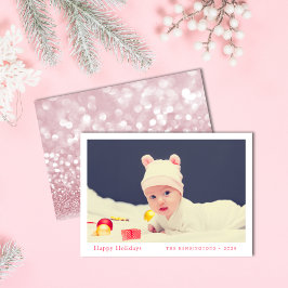 Gepersonaliseerde Baby's eerste kerstvakantie Kaar Feestdagenkaart