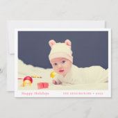 Gepersonaliseerde Baby's eerste kerstvakantie Kaar Feestdagenkaart (Voorkant)