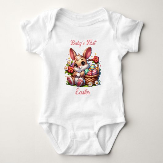 Gepersonaliseerde baby's eerste Pasen Romper (Voorkant)