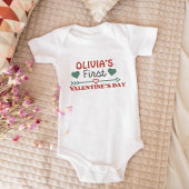 Gepersonaliseerde Baby's eerste Valentijnsdag Scha Romper