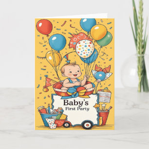 Gepersonaliseerde Baby's Eerste Verjaardag Uitnodi Feestdagen Kaart
