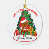 GEPERSONALISEERDE "Baby's First Kerstmis"-versieri Keramisch Ornament (Links)