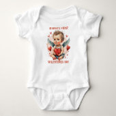 Gepersonaliseerde Baby's First Valentijn's Day Hea Romper (Voorkant)