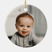 Gepersonaliseerde Baby's Meisje Mijn Eerste Kerstm Keramisch Ornament (Achterkant)