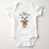 Gepersonaliseerde Baby's Naam Eerste Kerstmis Romper (Voorkant)