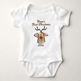 Gepersonaliseerde Baby's Naam Eerste Kerstmis Romper