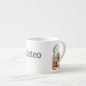 Gepersonaliseerde Baby's Naam Leuk Dier Espresso Kop (Voorkant rechts)