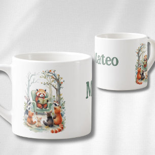 Gepersonaliseerde Baby's Naam Leuk Dier Espresso Kop