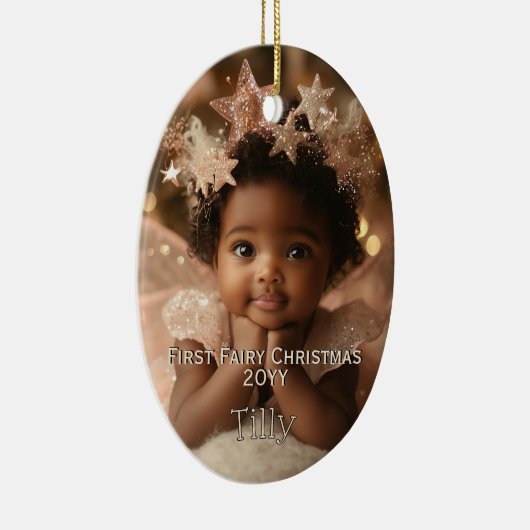 Gepersonaliseerde Baby's Schattigee Eerste Sprookj Keramisch Ornament (Rechts)