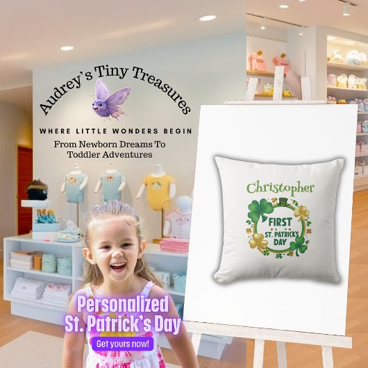 Gepersonaliseerde Baby's St. Patrick's Day Kussen