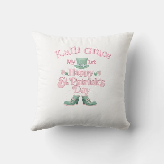 Gepersonaliseerde Baby's St. Patrick's Day Kussen (Achterkant)