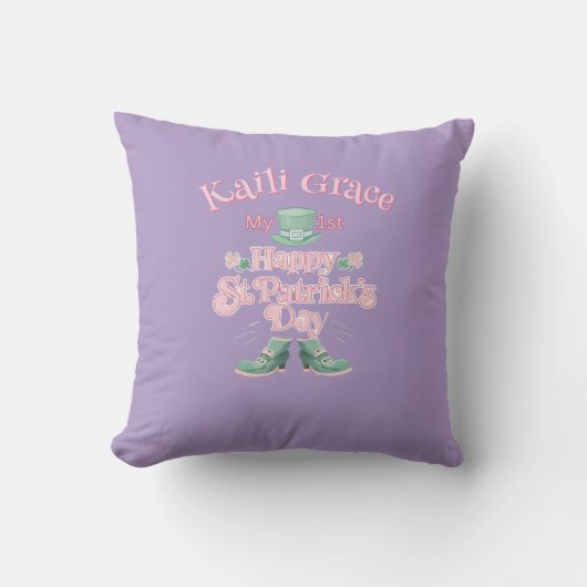 Gepersonaliseerde Baby's St. Patrick's Day Kussen (Voorkant)