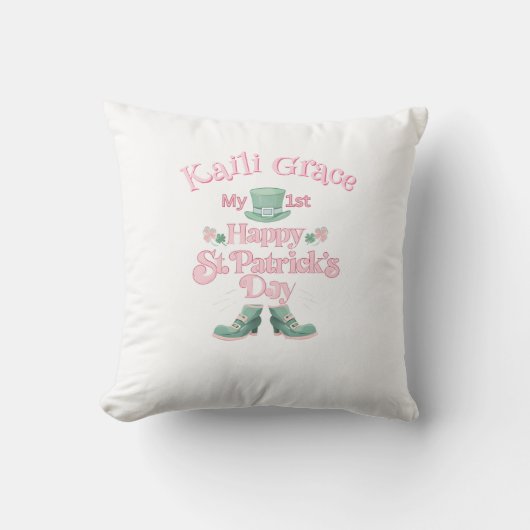 Gepersonaliseerde Baby's St. Patrick's Day Kussen (Voorkant)