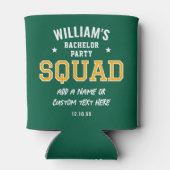 Gepersonaliseerde Bachelor Party Squad Groen Goud Blikjeskoeler (Achterkant)