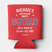 Gepersonaliseerde Bachelor Party Squad Rode Marine Blikjeskoeler (Achterkant)