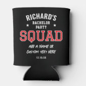 Gepersonaliseerde Bachelor Party Squad Rood Zwart Blikjeskoeler (Achterkant)