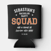Gepersonaliseerde Bachelor Party Squad Sinaasappel Blikjeskoeler (Achterkant)