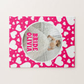 Gepersonaliseerde Bachelorette Bruid Foto Legpuzzel (Horizontaal)