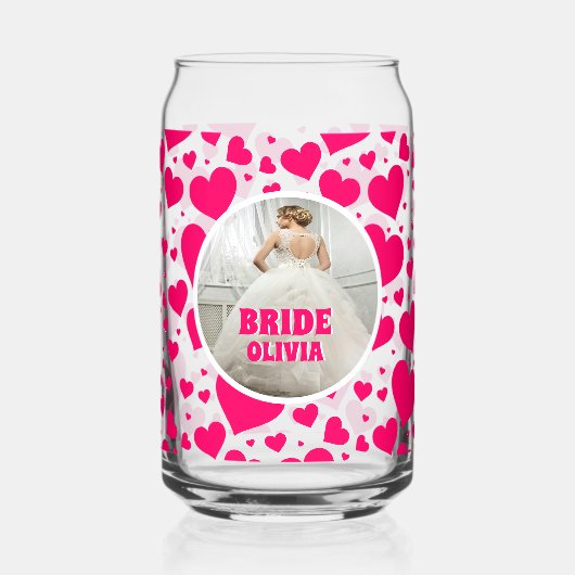 Gepersonaliseerde Bachelorette Bruid Fotonaam Blikvorm Glas (Voorkant)