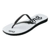 Gepersonaliseerde Bachelorette Bruid zwart-wit Teenslippers (Schuin)