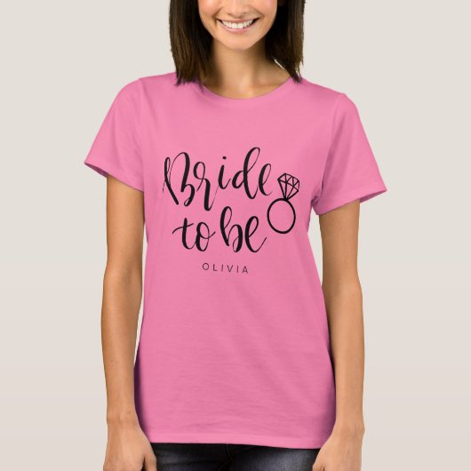 Gepersonaliseerde Bachelorette Party Bride Shirten T-shirt (Voorkant)
