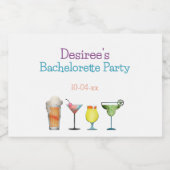 Gepersonaliseerde Bachelorette Party Fruitige Drin Sparkling Wijnetiket (Enkel label)